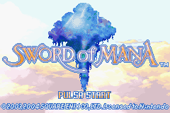 Sword of Mana title screen for GameBoy Advance
